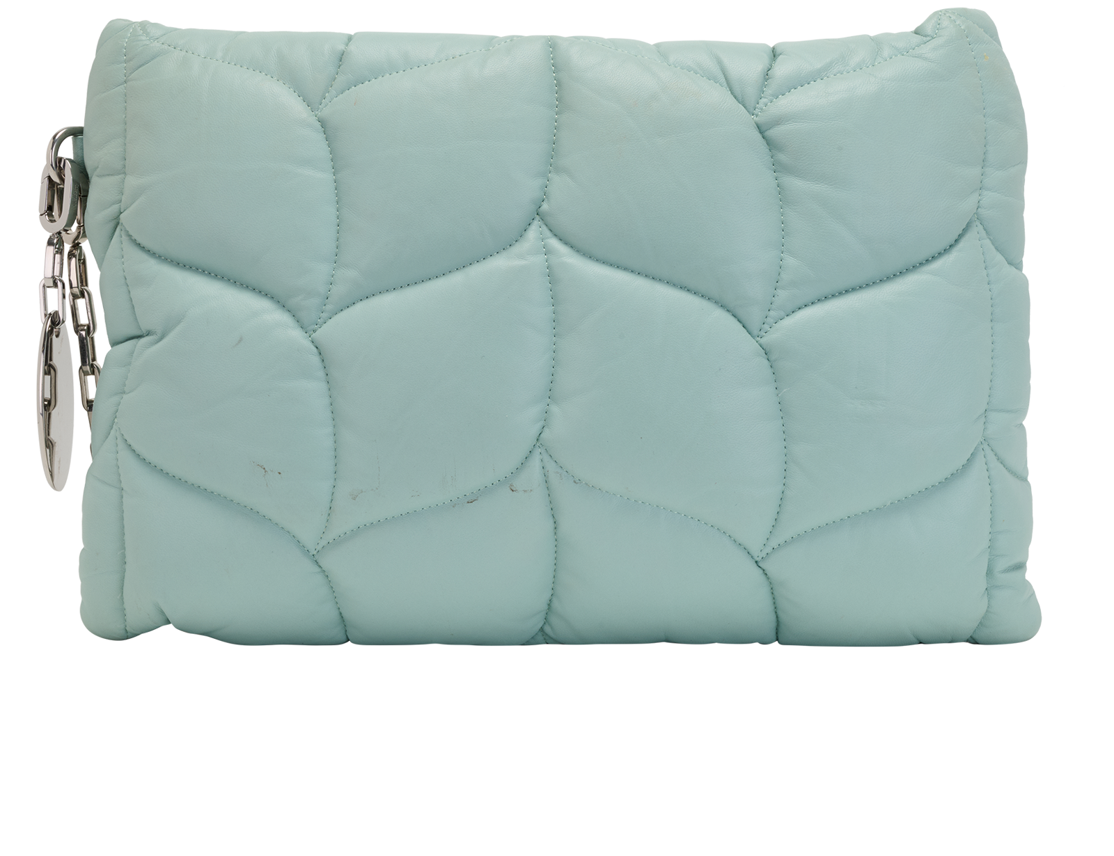 Softie Pillow Clutch, &pound;310, Handbags, Light Blue, Leather, Back view